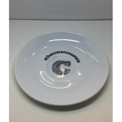 Inker White Porcelain Espresso Saucer with Crop Logo